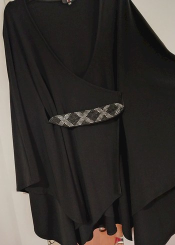 Siyah Uzun Kadın tunik - Görsel 3