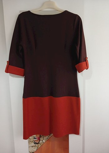 Bordo Kemerli Midi Kadın Elbise - Görsel 2