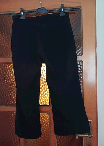 Kadın Siyah Kumaş Kemerli Pantolon - Görsel 3