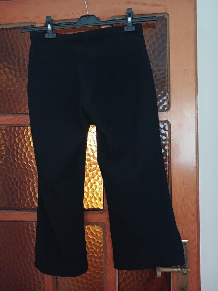 Kadın Siyah Kumaş Kemerli Pantolon - Görsel 3