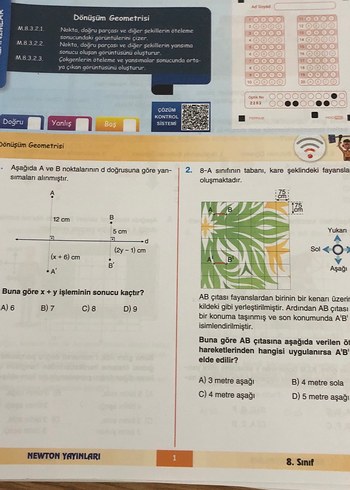 Matematik Haftalık Kazanım Denemeleri 8. Sınıf - Görsel 2