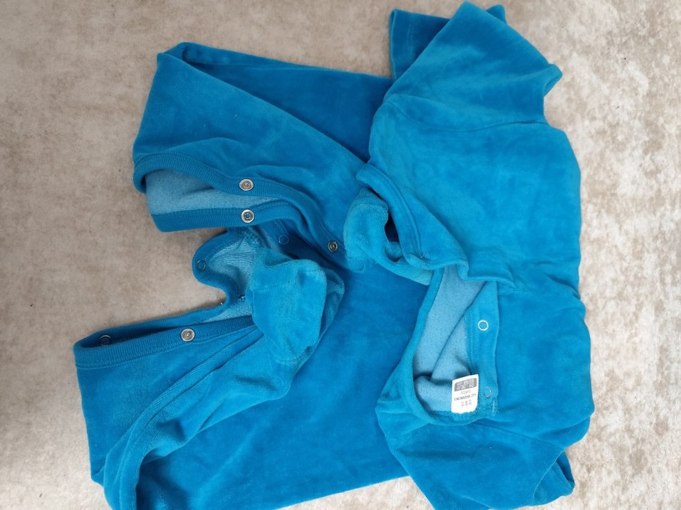 Mavi Erkek Bebek Örme Tulum - Görsel 4