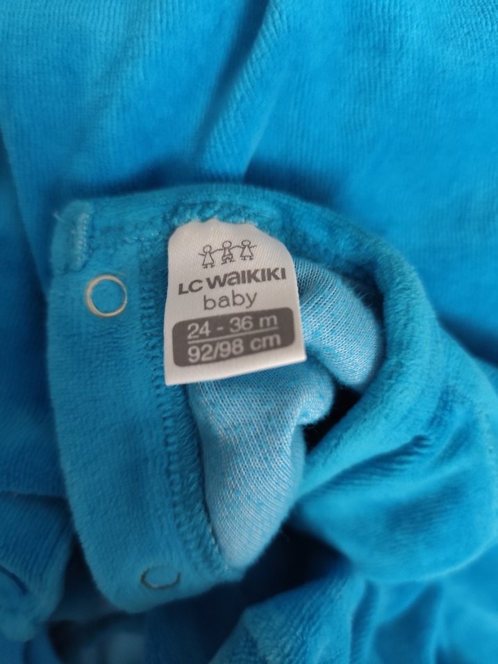 Mavi Erkek Bebek Örme Tulum - Görsel 5