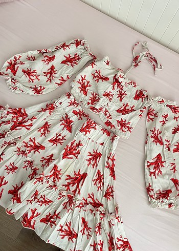 TrendyolMilla Kırmızı Crop Etek Takım