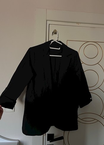 Defacto Dugmeli Siyah Kadin Blazer Ceket