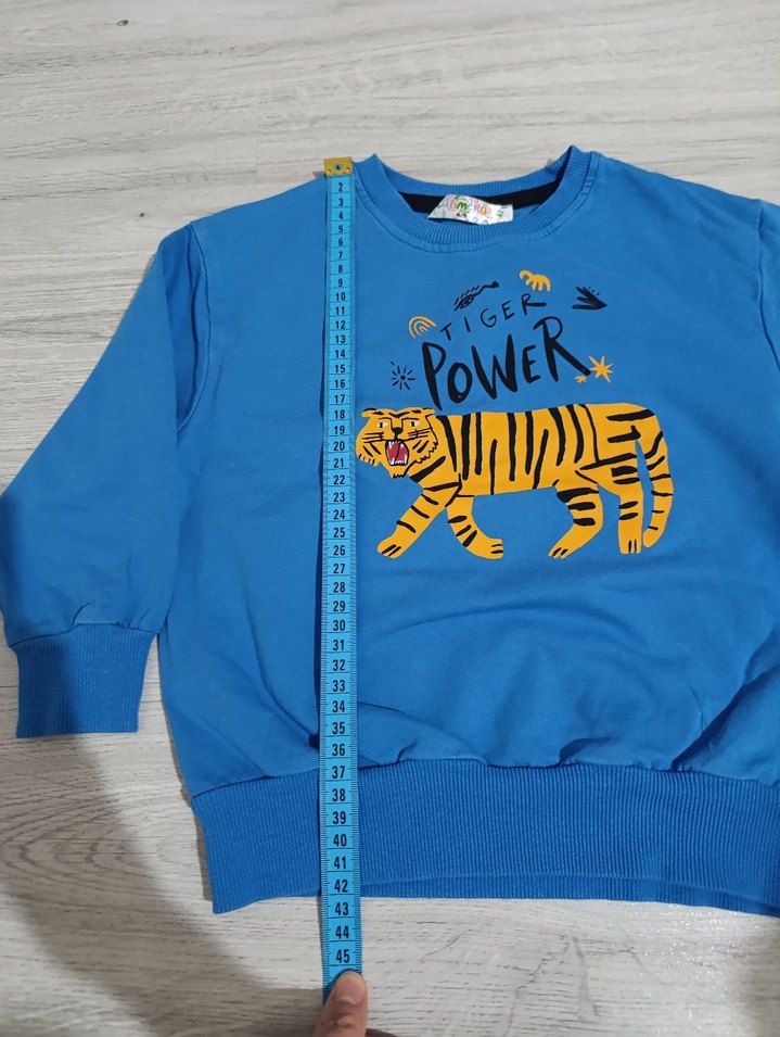 Mavi Baskılı Erkek Çocuk Sweatshirt - Görsel 3