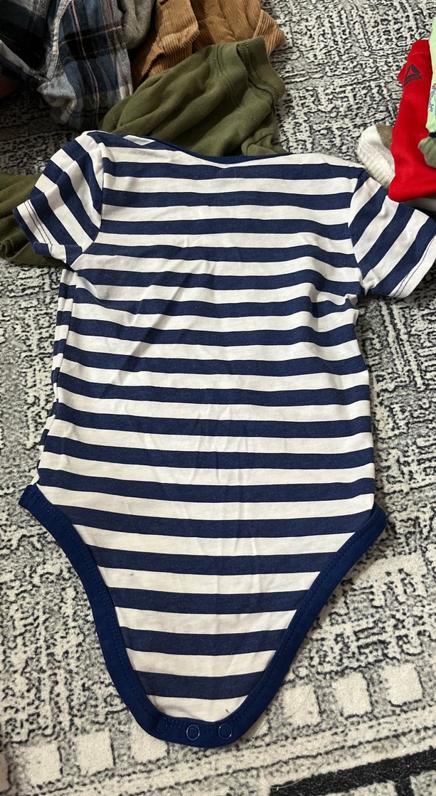 Kısa Kollu Mavi Erkek Bebek Body - Görsel 3