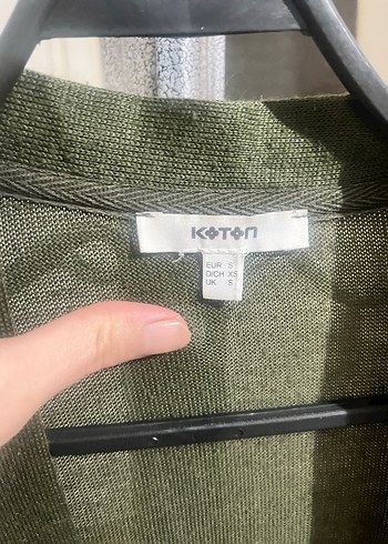 Drapeli Gri Yeşil Kadın Midi Hırka - Görsel 3