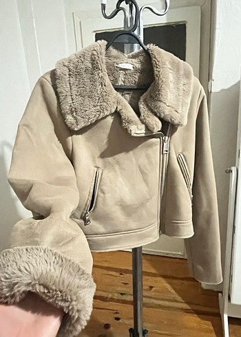 Kürk Detaylı Süet Midi Kadın Mont - Görsel 3