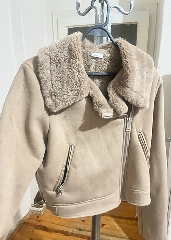 Kürk Detaylı Süet Midi Kadın Mont - Görsel 5