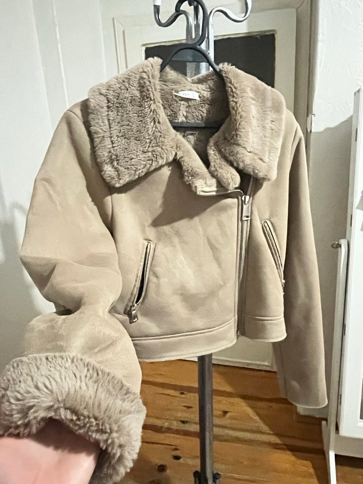 Kürk Detaylı Süet Midi Kadın Mont - Görsel 3