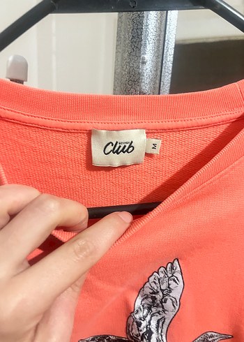 Örme Kumaşlı Pembe Baskılı Kadın Sweatshirt - Görsel 3