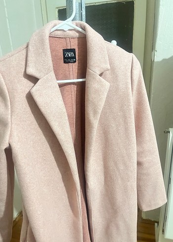 Zara Pudra Rengi Uzun Kaban - Görsel 5