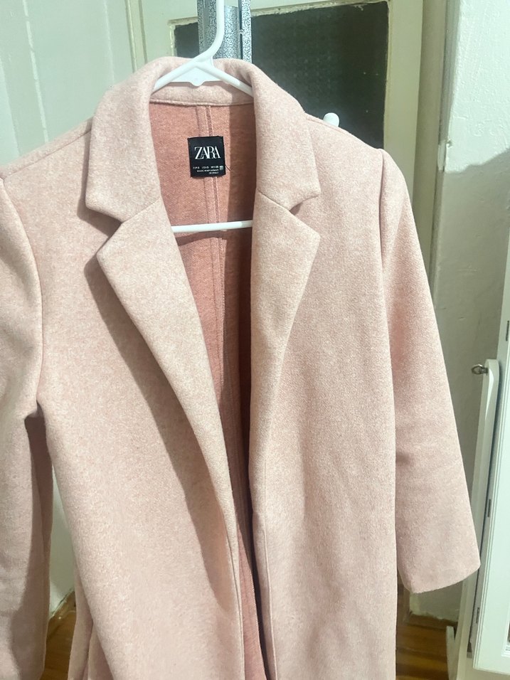 Zara Pudra Rengi Uzun Kaban - Görsel 5