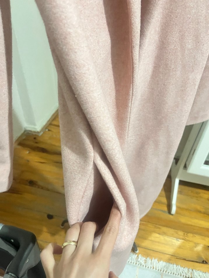 Zara Pudra Rengi Uzun Kaban - Görsel 4