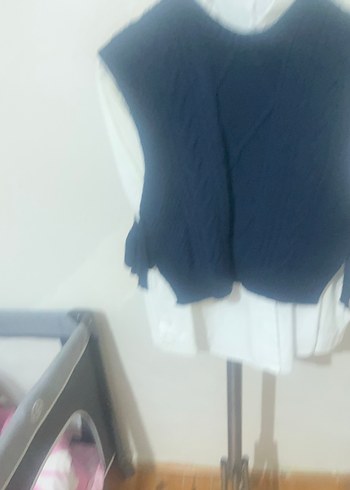 Kadın Örgü Yelek Yüksek Yakalı - Görsel 2