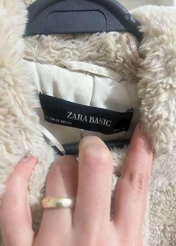 Bej Midi Boy Kadın Peluş kürk mont - Görsel 4