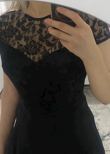 Diğer Siyah V Yaka Midi Uzun Elbise