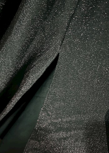 Siyah Drapeli V Yaka Uzun Abiye Elbise - Görsel 3