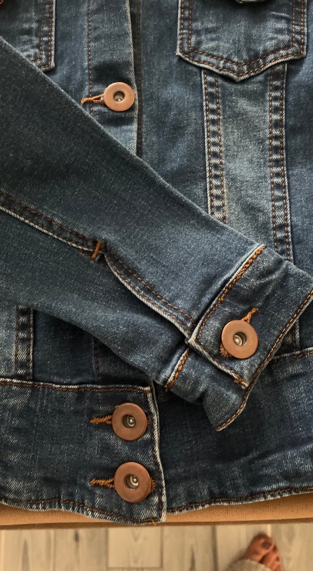 Düğmeli Kadın Mavi Denim Ceket - Görsel 2