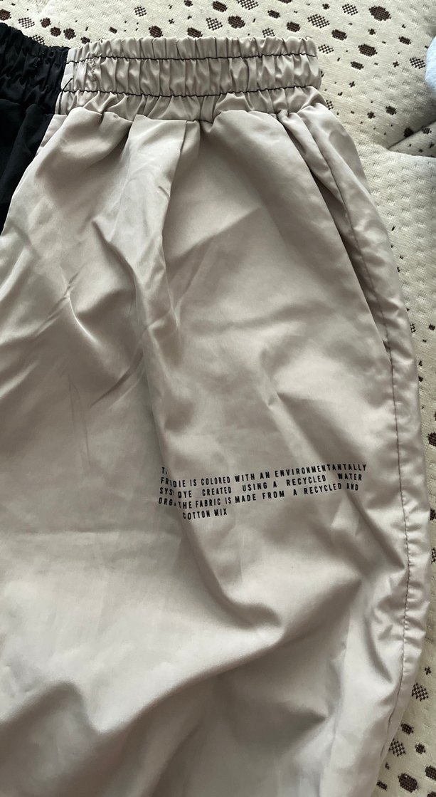 Zımbalı Gri-Bej yarı siyah Rahat Kesim Kadın Pantolon - Görsel 2