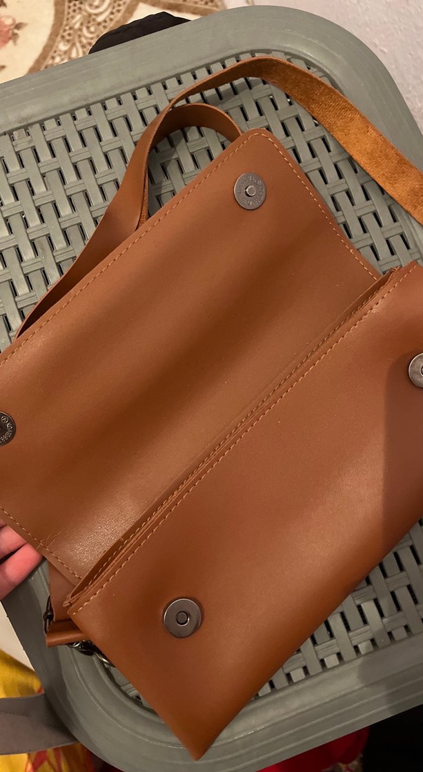 Kahverengi Deri Kemerli Kadın Çanta - Görsel 2