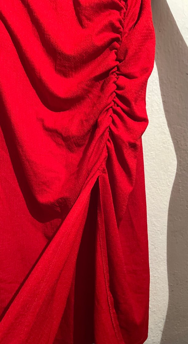 Kırmızı Drapeli Hamile Uzun Etek - Görsel 2