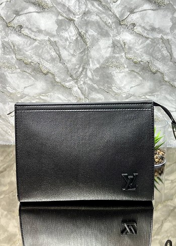 Siyah Deri Fermuarlı Kadın Clutch Çanta - Görsel 2