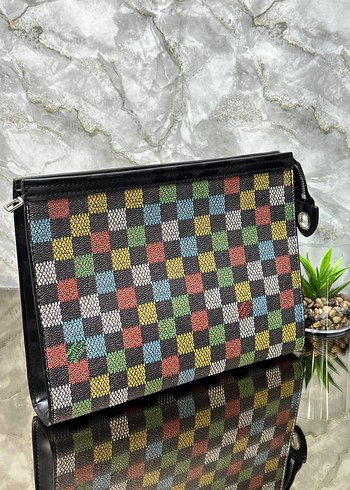 Siyah Deri Fermuarlı Kadın Clutch Çanta - Görsel 5