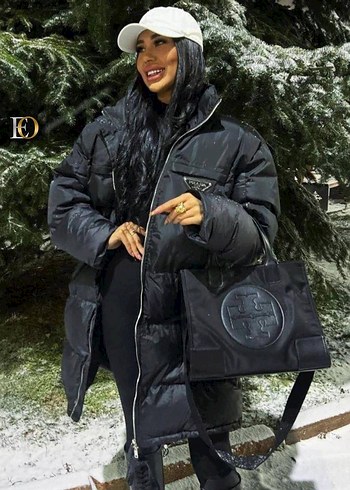 Prada Siyah Şişme Kadın Kışlık Mont - Görsel 2