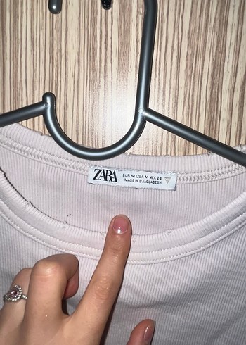Zara Beyaz Kadın Crop Tişört