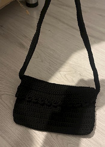 Siyah Örgü Kadın Çanta - Görsel 3