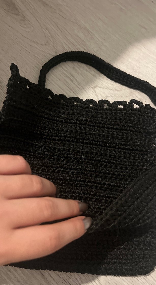 Siyah Örgü Kadın Çanta - Görsel 2