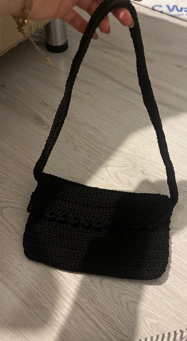 Siyah Örgü Kadın Çanta - Görsel 3