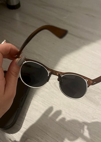 Şeffaf Kahverengi Vintage Kadın Güneş Gözlüğü - Görsel 4