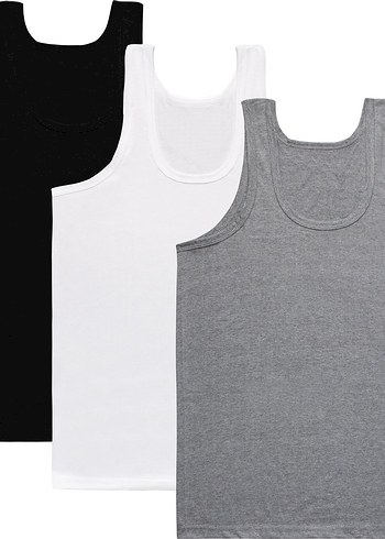 Erkek Gri Atlet 3'lü Paket - Görsel 3