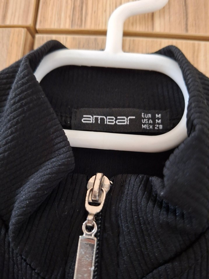 Siyah Mini Fermuarlı Kadın Ceket - Görsel 2