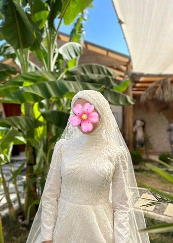 Gelinlik Yüksek Yakalı helen model Gelinlik