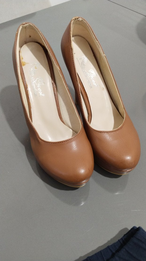 Bej Deri Kadın Stiletto - Görsel 2