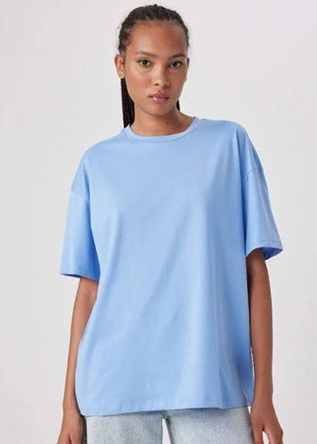 Mavi Oversize Kadın Tişört