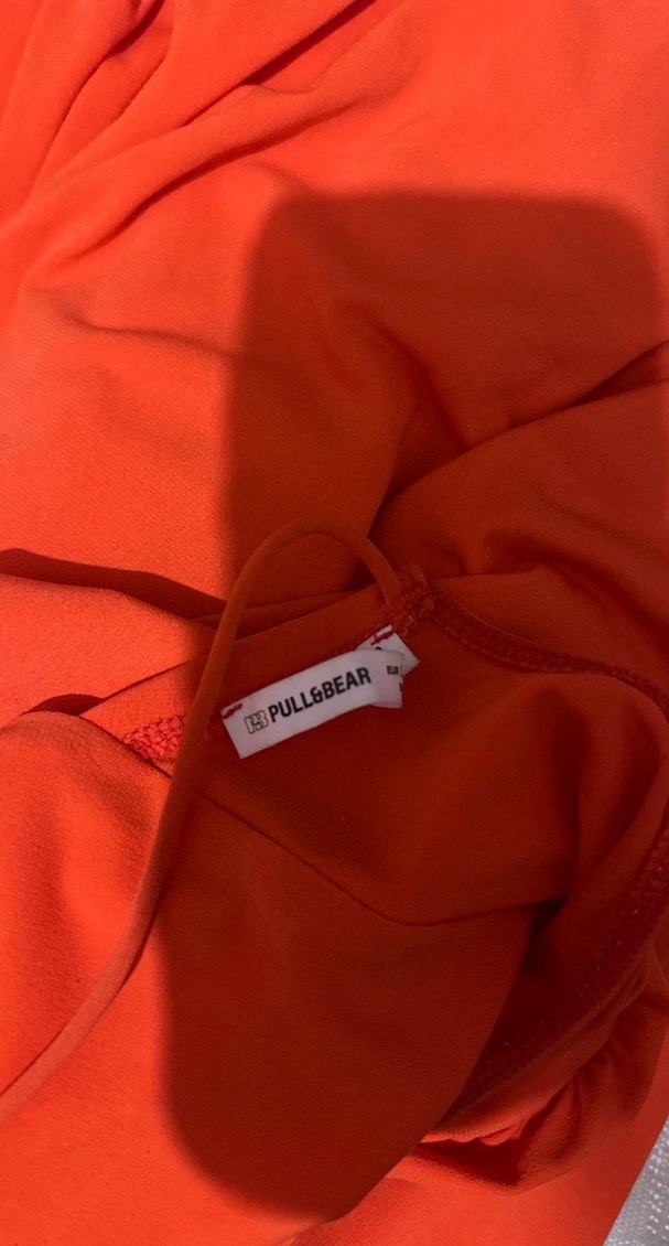 Drapeli Kırmızı Uzun Kadın Elbise - Görsel 4