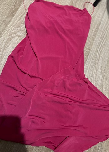 Pembe Drapeli Uzun Abiye Elbise - Görsel 2