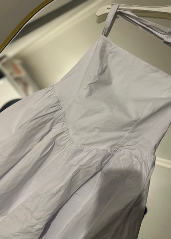 Askılı Midi Mini Beyaz elbise - Görsel 2