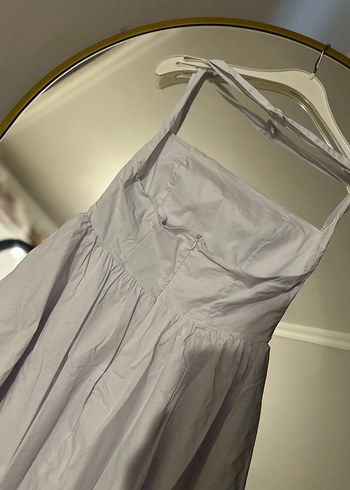 Askılı Midi Mini Beyaz elbise - Görsel 3