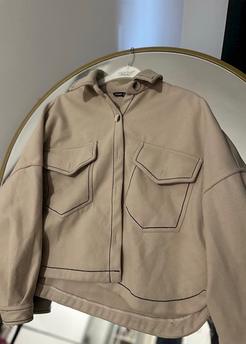 Düğmeli Bej Süet Kadın Ceket - Görsel 2