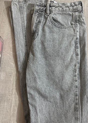 Stradivarius
 gri straight fit Kadın Jean - Görsel 3
