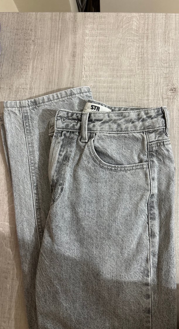 Stradivarius
 gri straight fit Kadın Jean - Görsel 2
