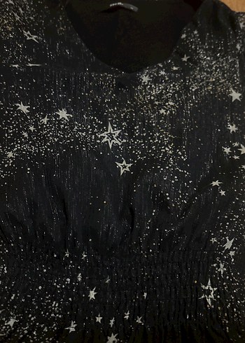 Siyah Parlak Desenli Midi Gotik Elbise - Görsel 8