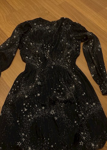 Siyah Parlak Desenli Midi Gotik Elbise - Görsel 7