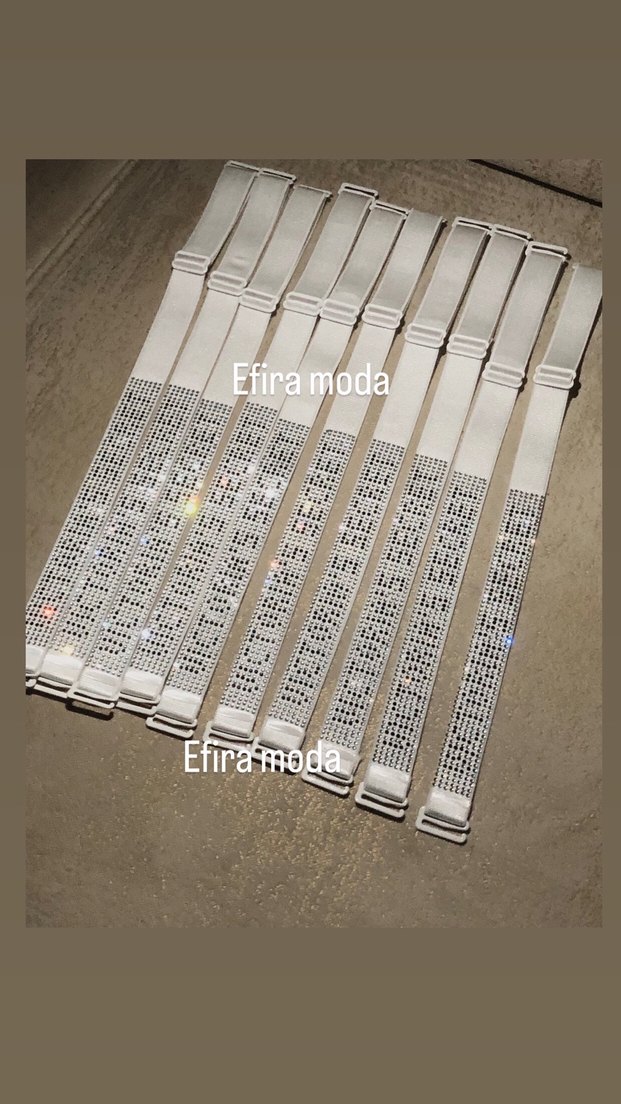 Vs Beyaz taşlı sütyen askısı - Görsel 3